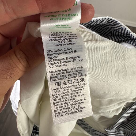 J.Crew 7" Heritage Classic Chino Short Sz 8 White Highrise Slant Pockets Stretch - Picture 5 of 6